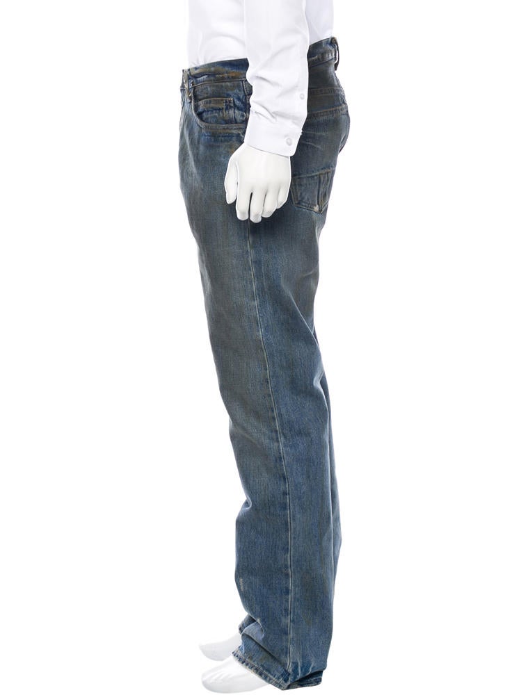 Rick Owens Slab Distressed Jeans - Blue 
