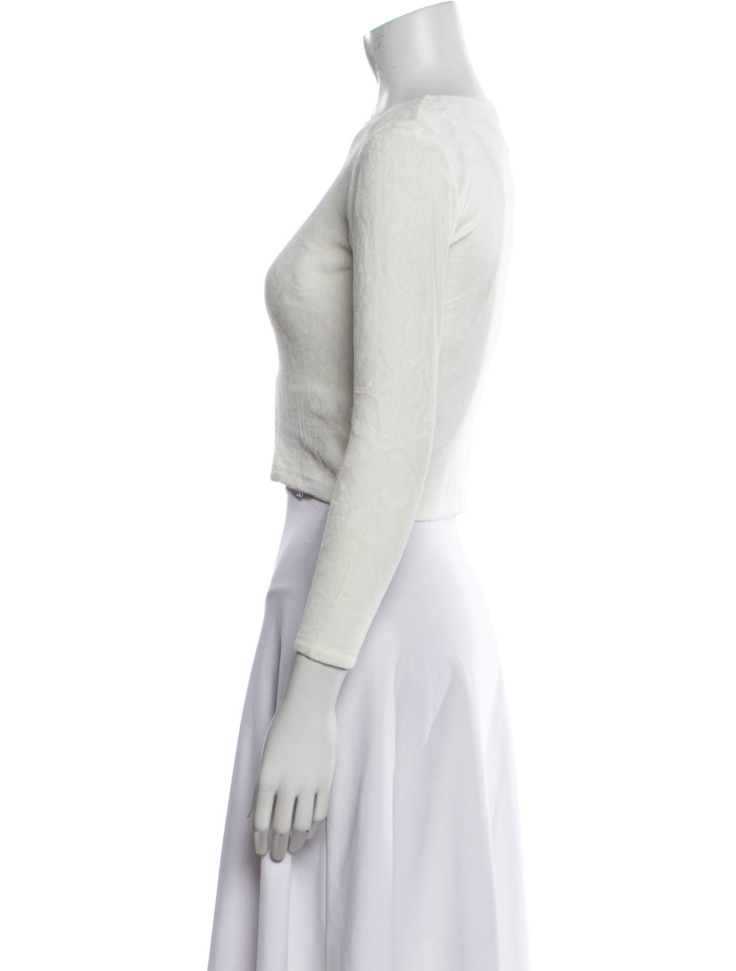 13BC Wool Bateau Neckline Crop Top