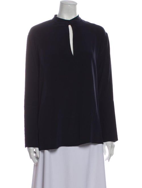 Protagonist Silk Mock Neck Blouse Black