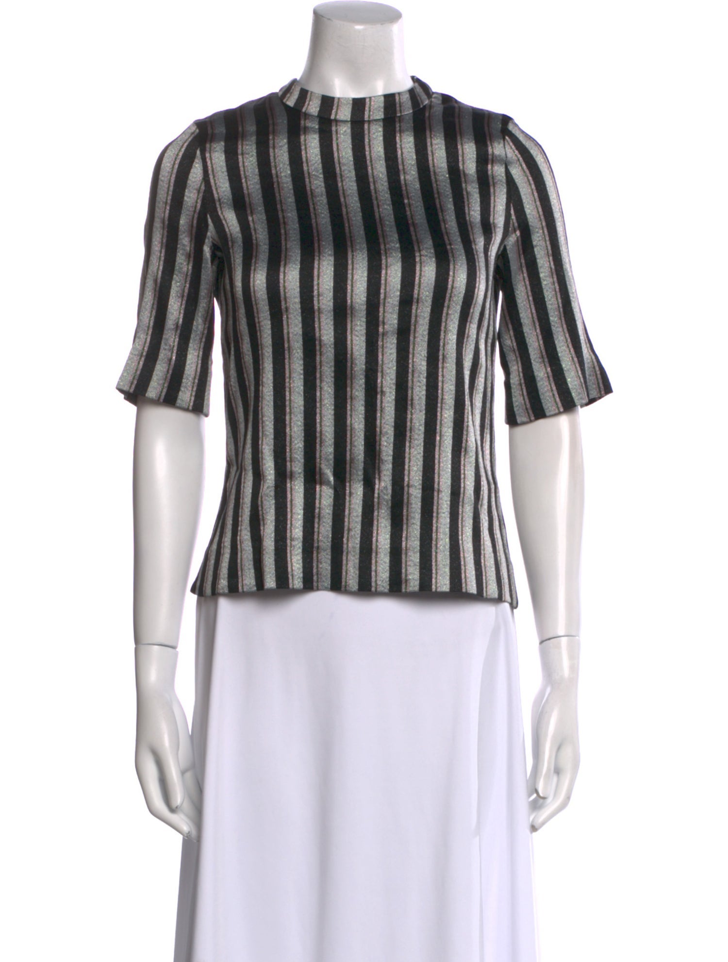 Protagonist Striped Scoop Neck Blouse