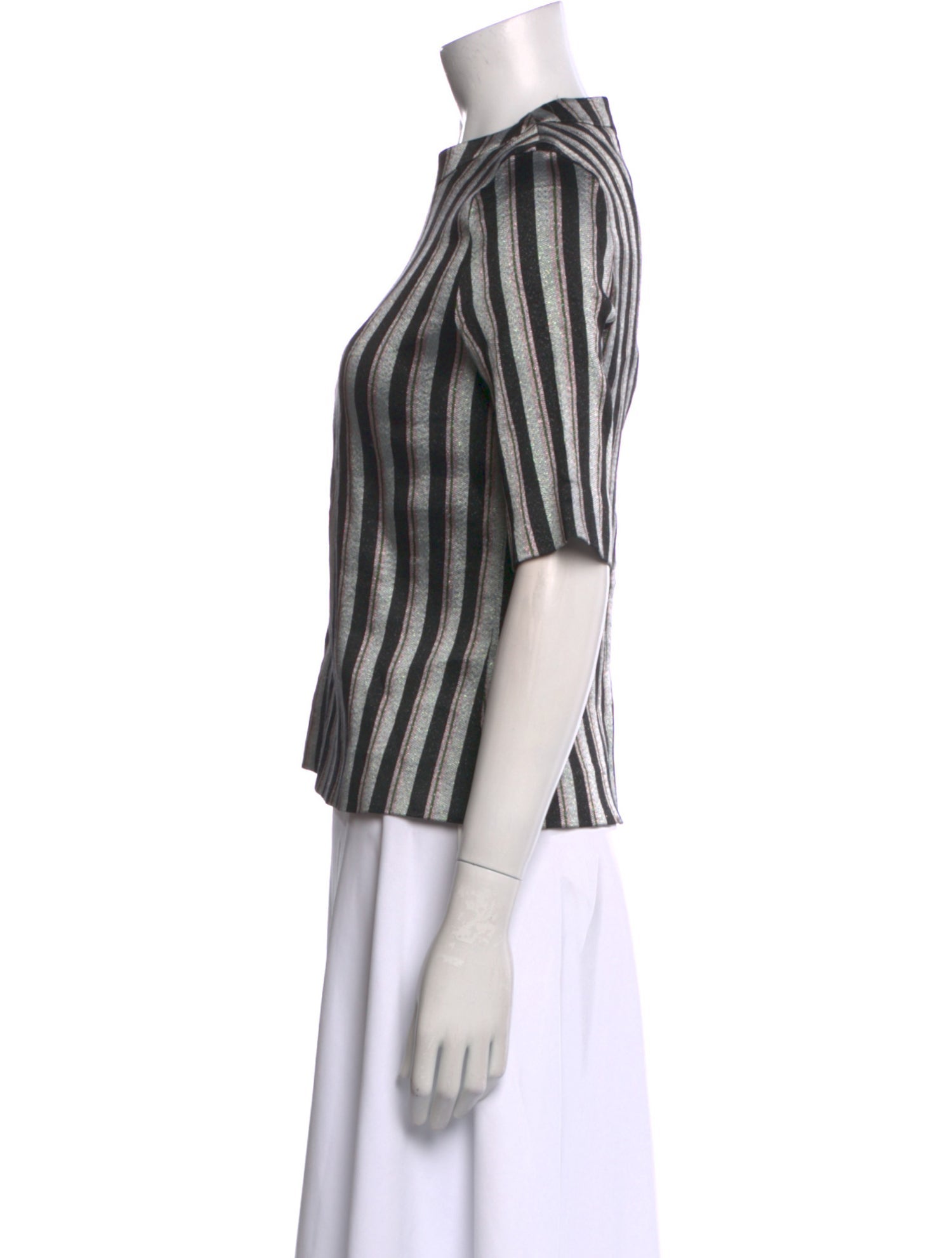 Protagonist Striped Scoop Neck Blouse