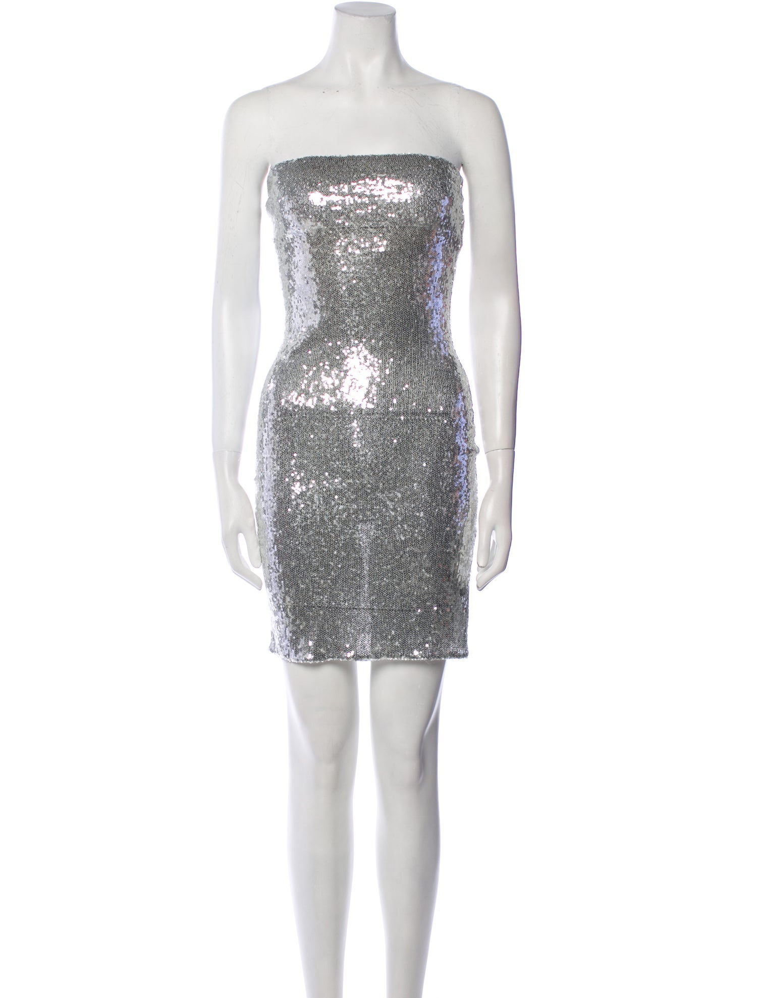Silvia Tcherassi Strapless Mini Dress Silver Dresses, Clothing