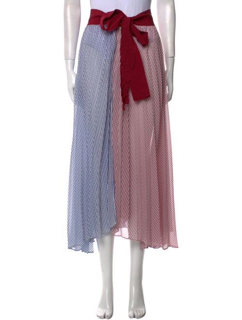 Silvia Tcherassi Plaid Print Midi Length Skirt