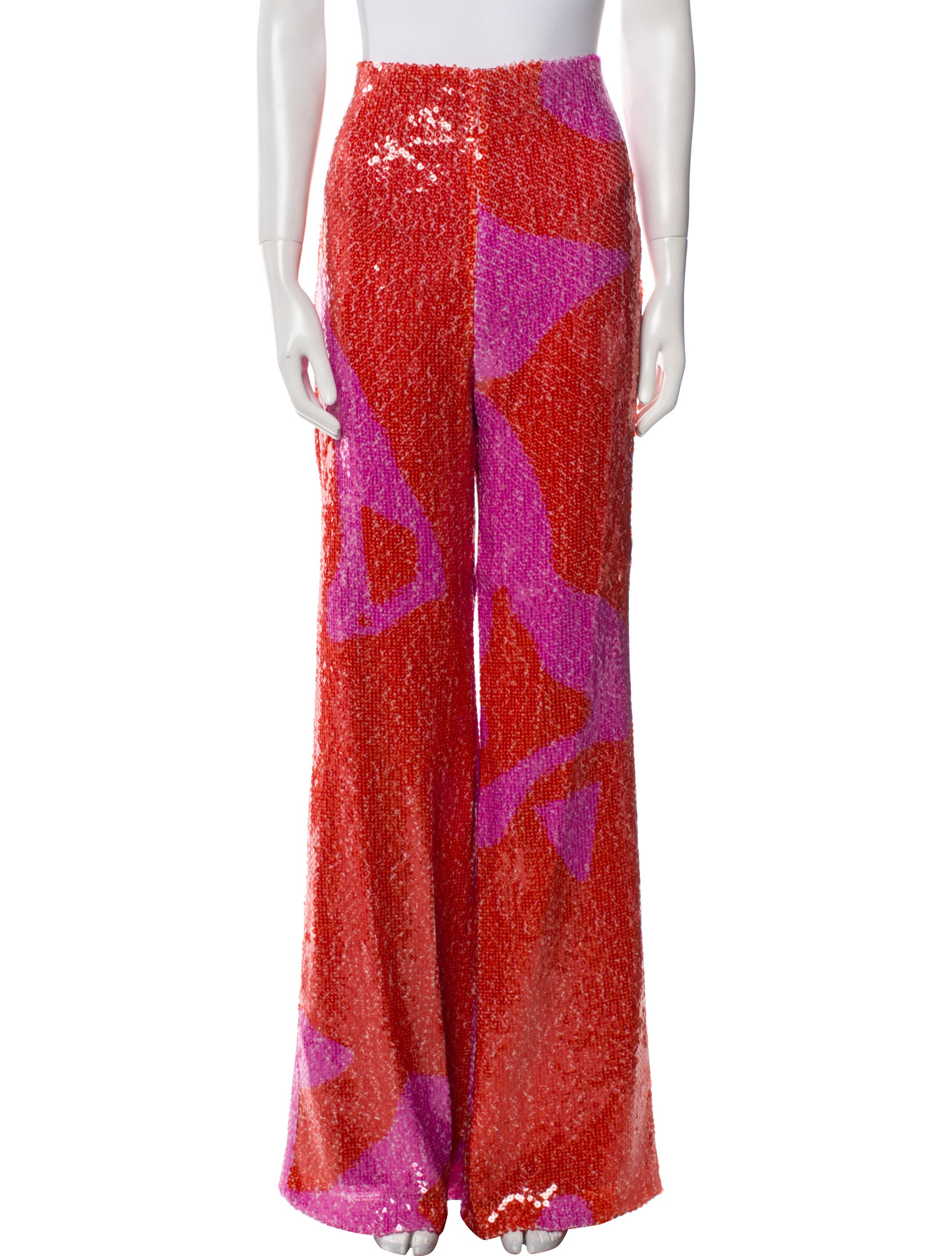 Silvia Tcherassi Colorblock Pattern Wide Leg Pants w/ Tags