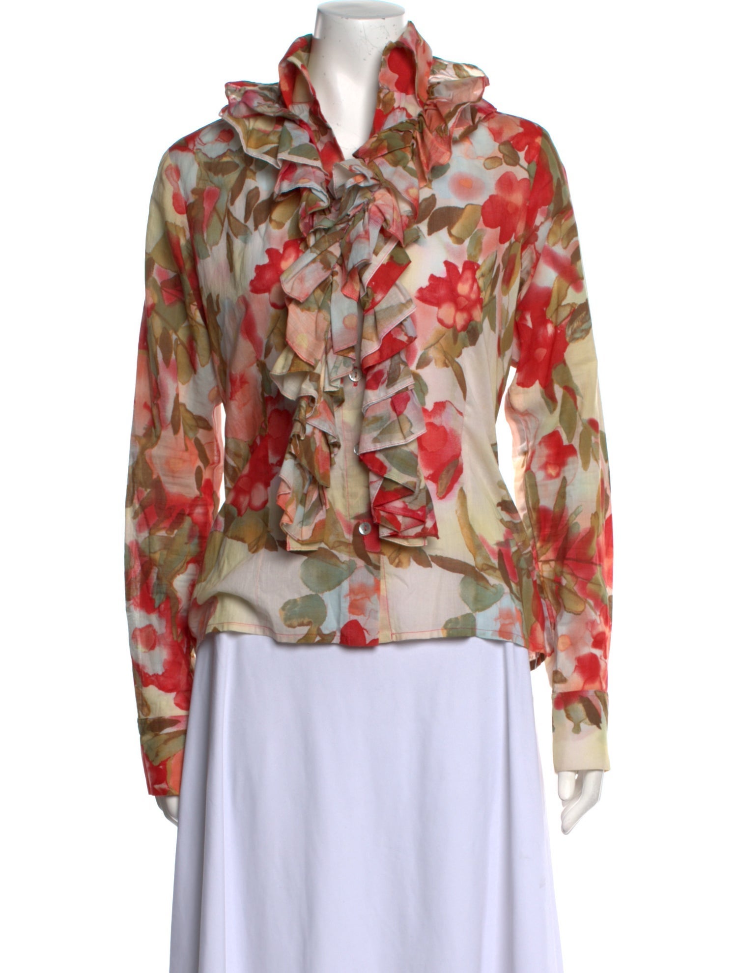 Silvia Tcherassi Floral Print Cowl Neck Blouse