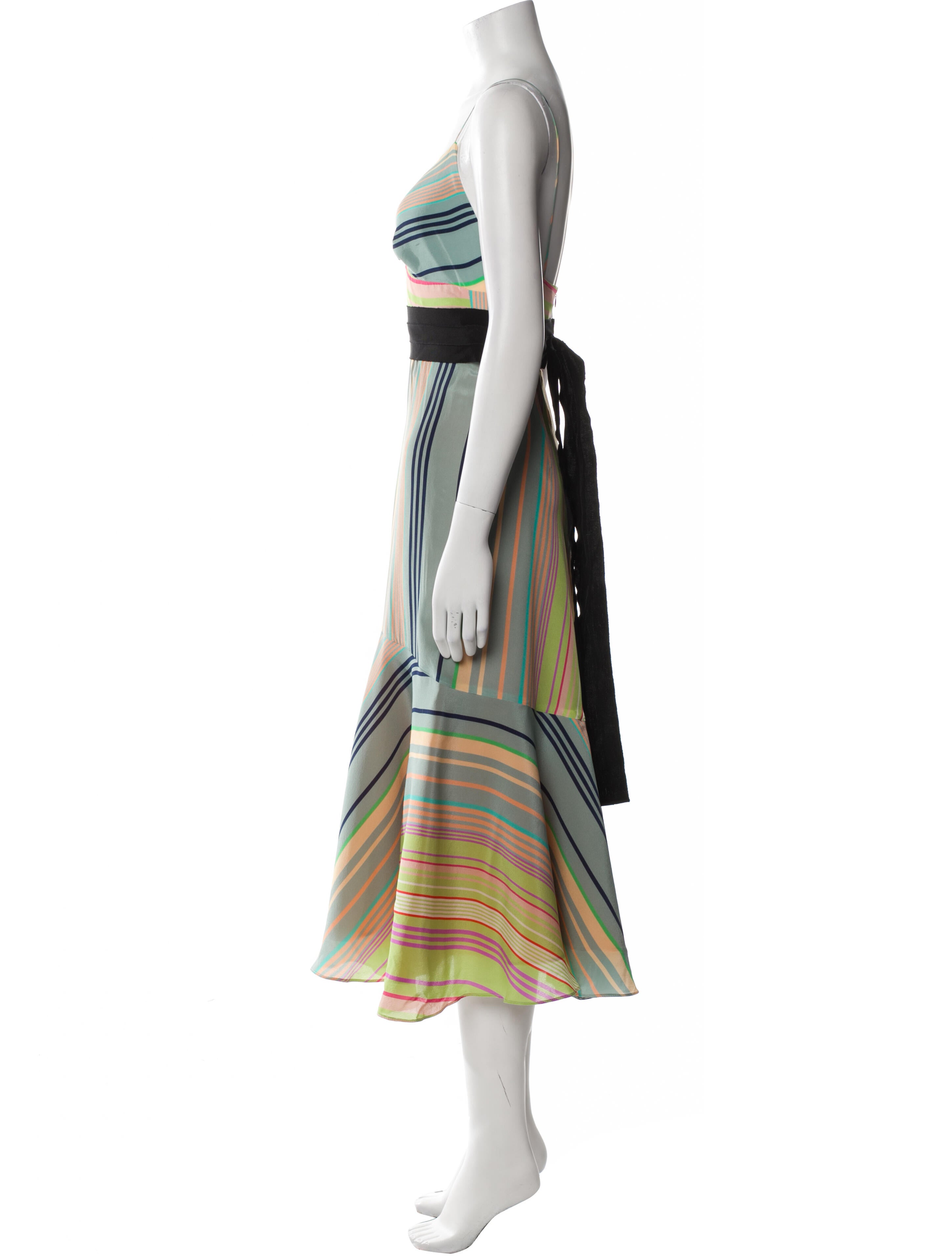 La Prestic Ouiston Silk Long Dress - Blue Dresses, Clothing