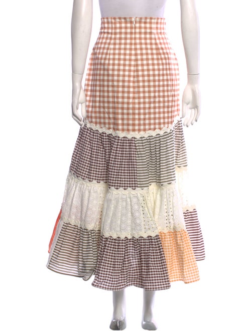 Silvia Tcherassi Plaid Print Midi Length Skirt