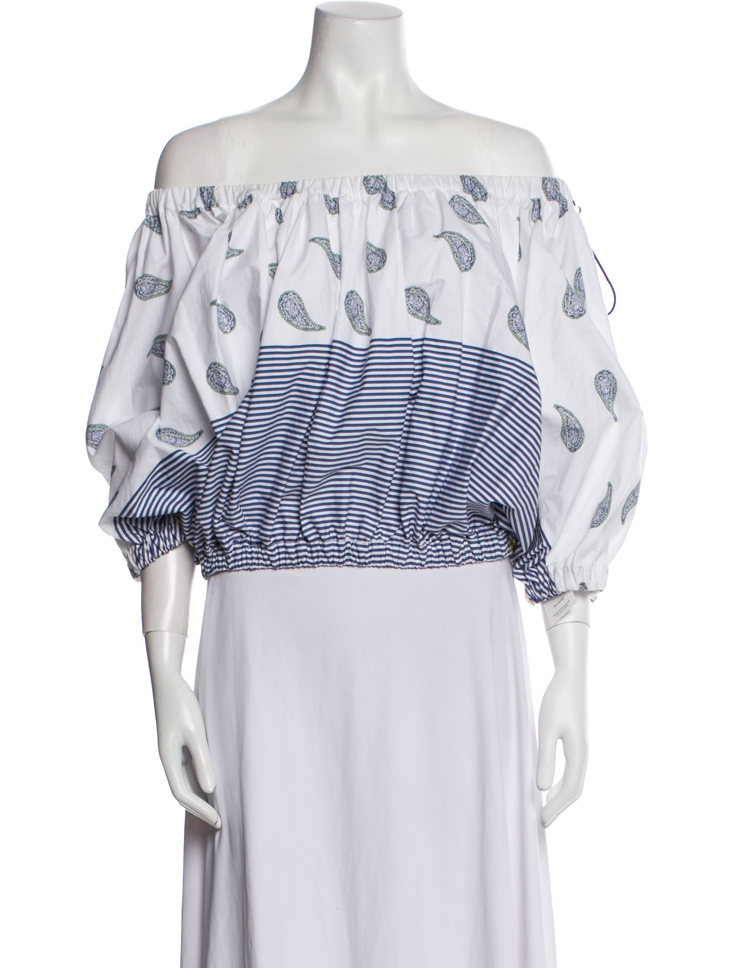 Silvia Tcherassi Striped Off-The-Shoulder Crop Top