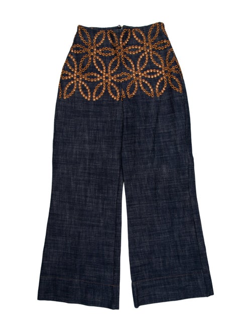 Silvia Tcherassi Printed Eyelet Trim Pant Set
