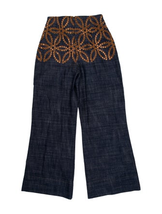 Silvia Tcherassi Printed Eyelet Trim Pant Set