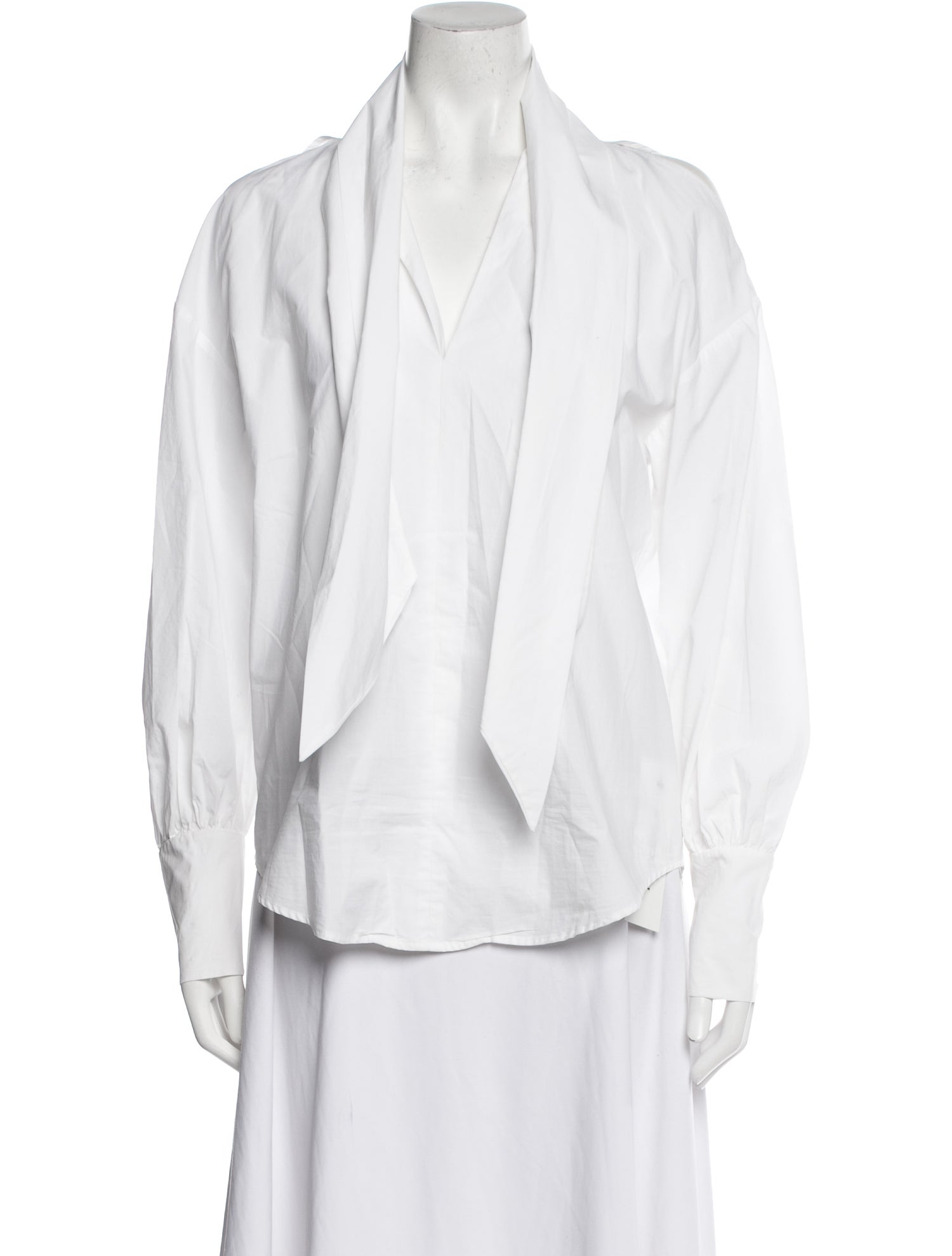 Silvia Tcherassi Plunge Neckline Long Sleeve Blouse