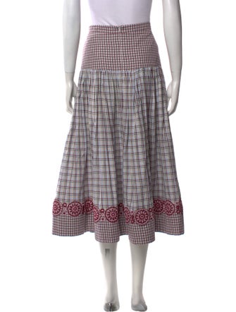 Silvia Tcherassi Plaid Print Midi Length Skirt
