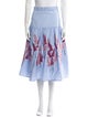 Silvia Tcherassi Embroidered Accent Midi Length Skirt