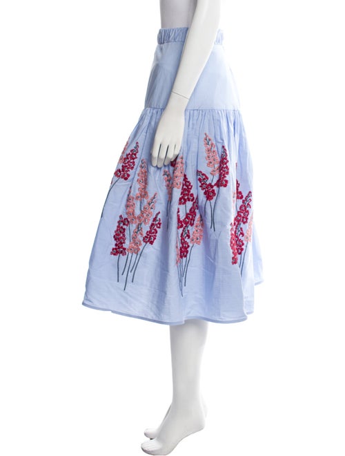 Silvia Tcherassi Embroidered Accent Midi Length Skirt