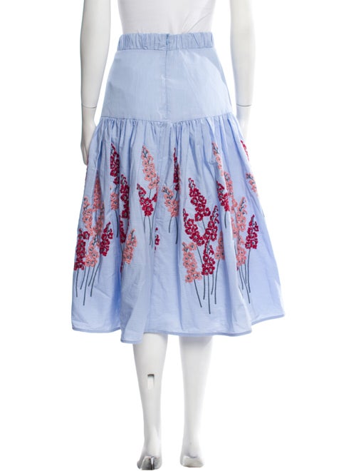 Silvia Tcherassi Embroidered Accent Midi Length Skirt