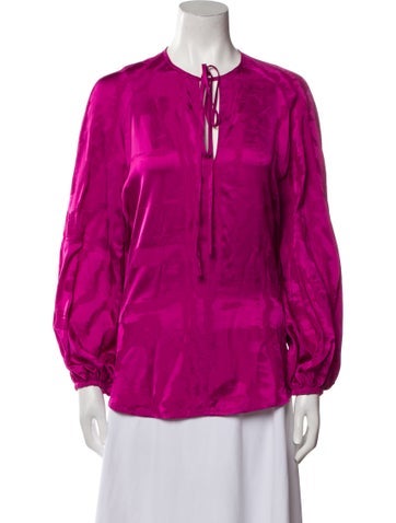 Silvia Tcherassi Tops Tie Neck Long Sleeve Blouse S