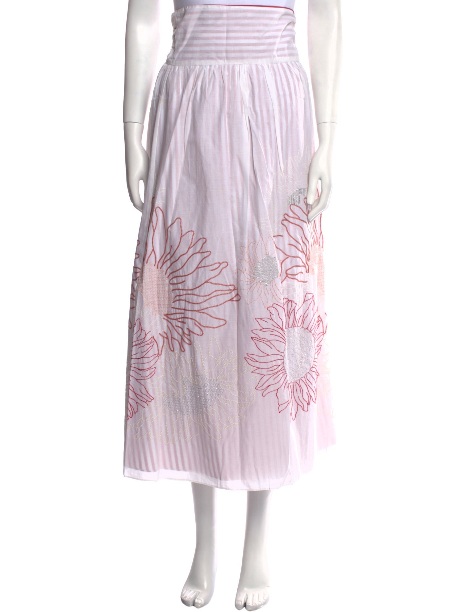 Silvia Tcherassi Graphic Print Midi Length Skirt