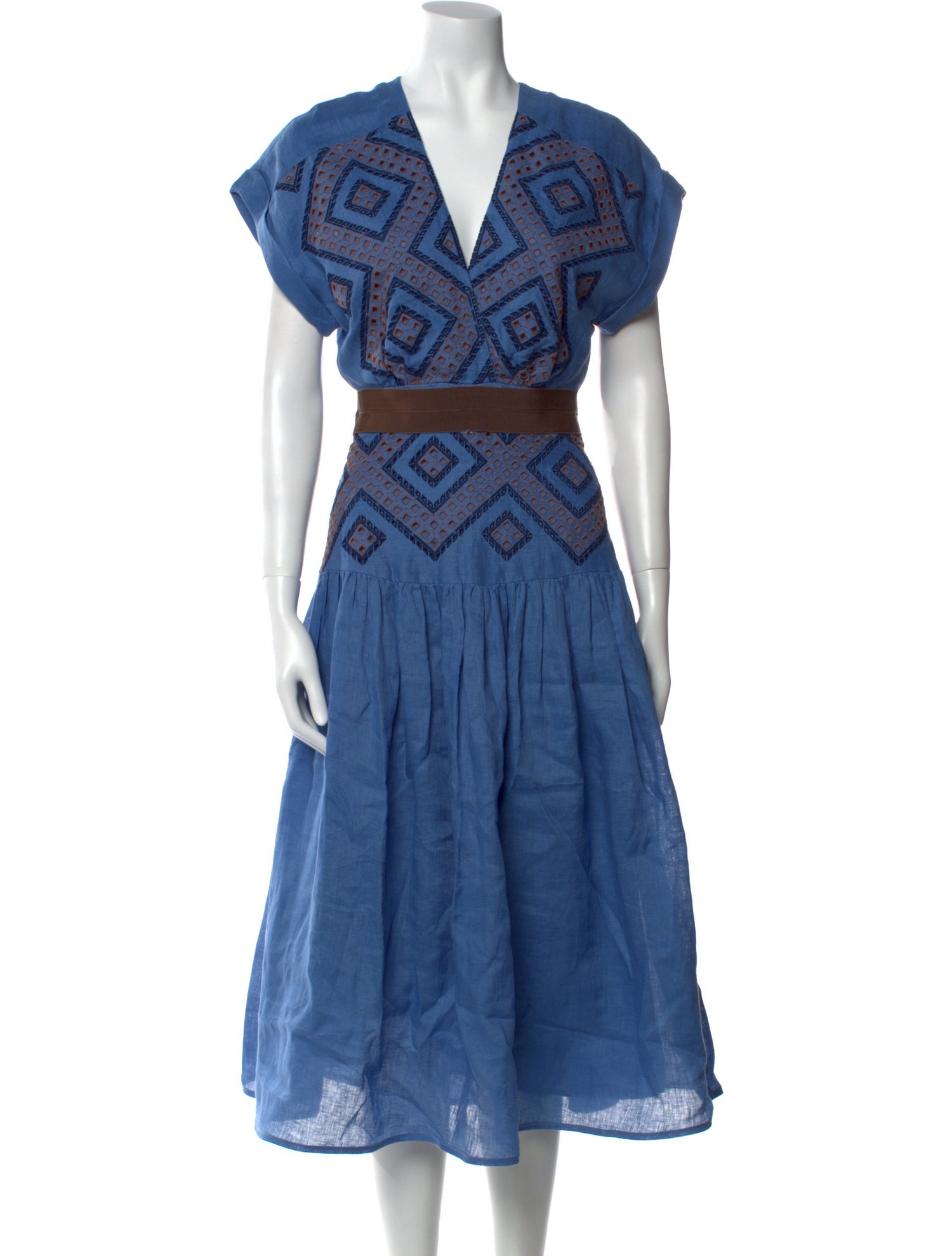 Silvia Tcherassi Linen Midi Length Dress