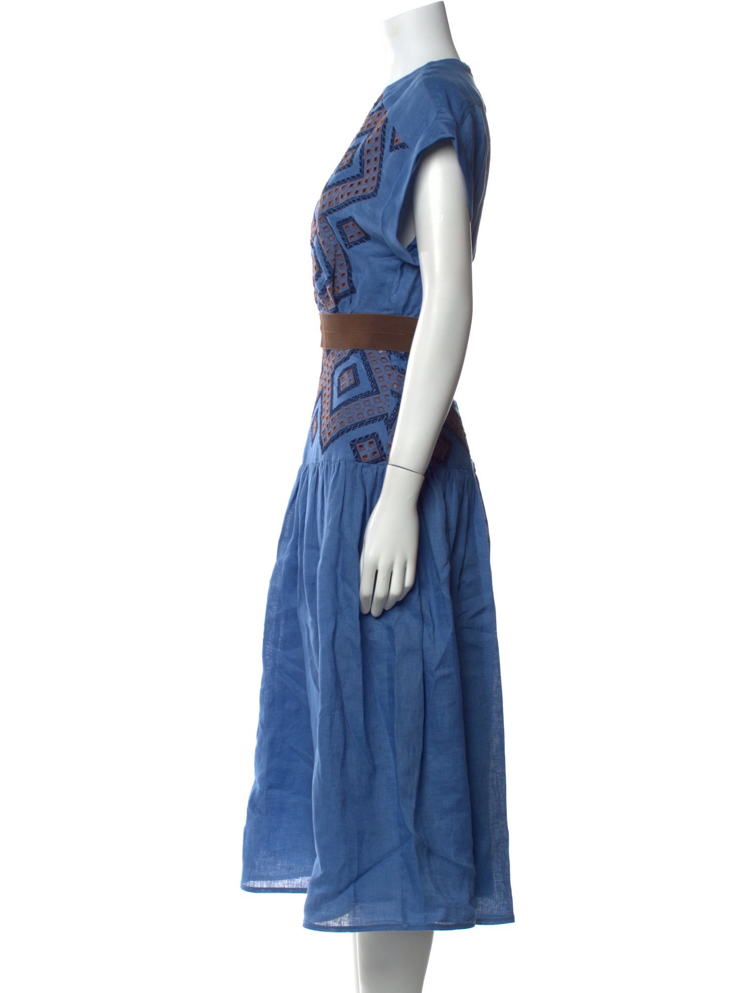 Silvia Tcherassi Linen Midi Length Dress