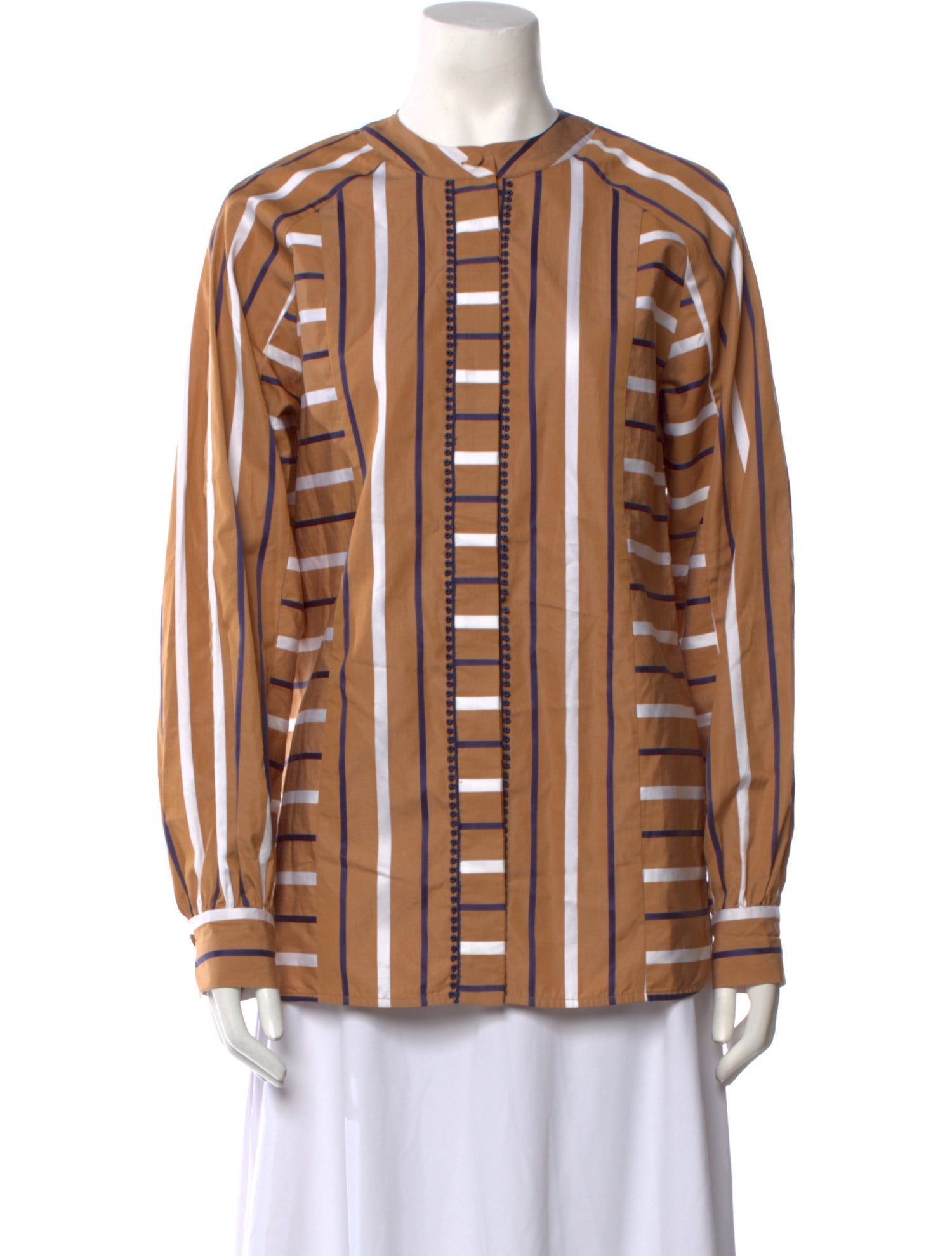 Silvia Tcherassi Printed Crew Neck Button-Up Top