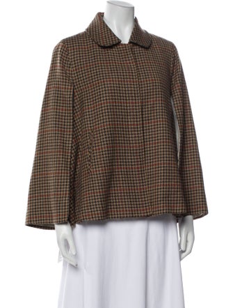 Silvia Tcherassi Wool Houndstooth Print Jacket