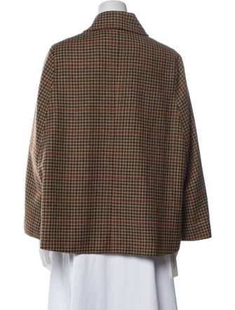 Silvia Tcherassi Wool Houndstooth Print Jacket