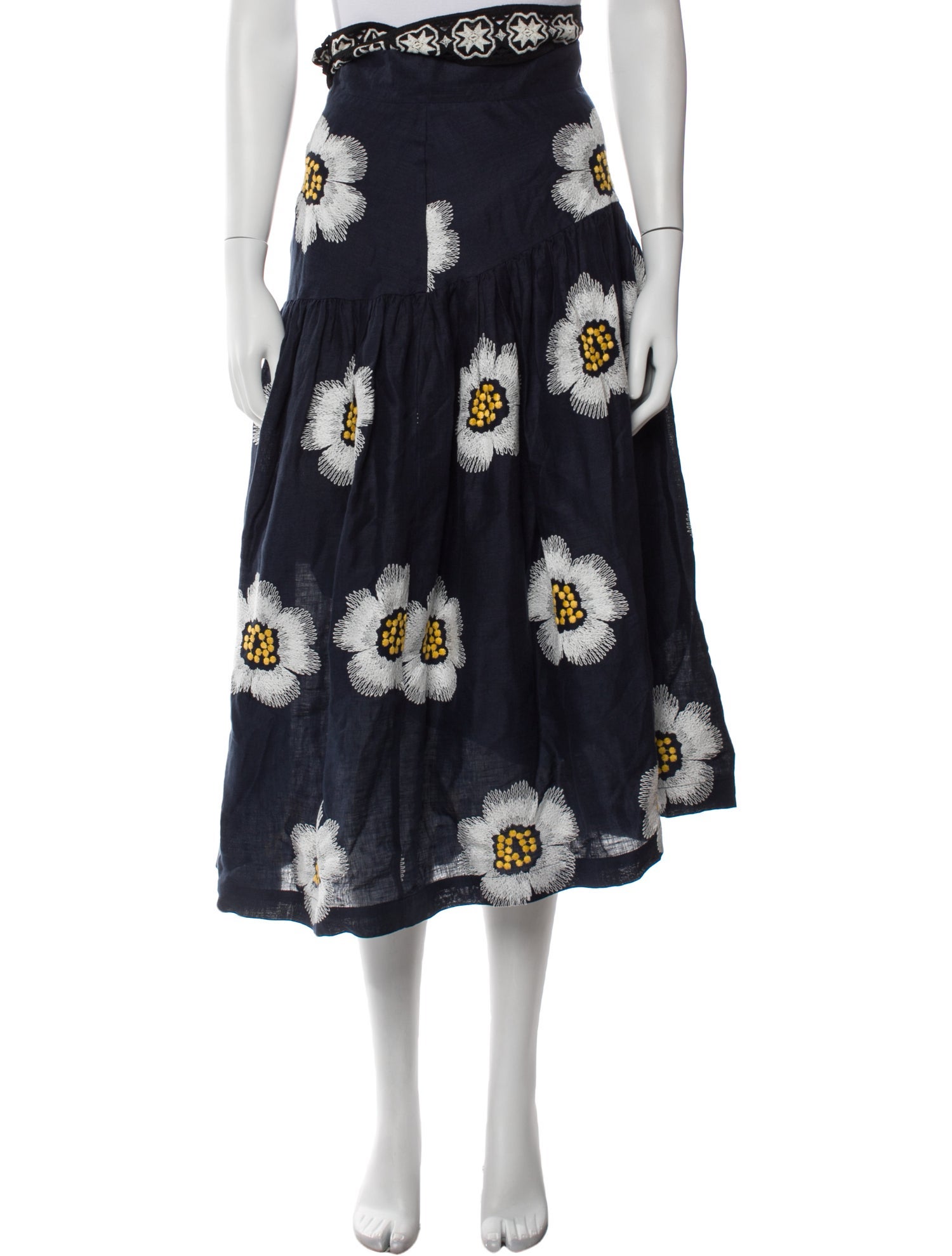 Silvia Tcherassi Linen Midi Length Skirt