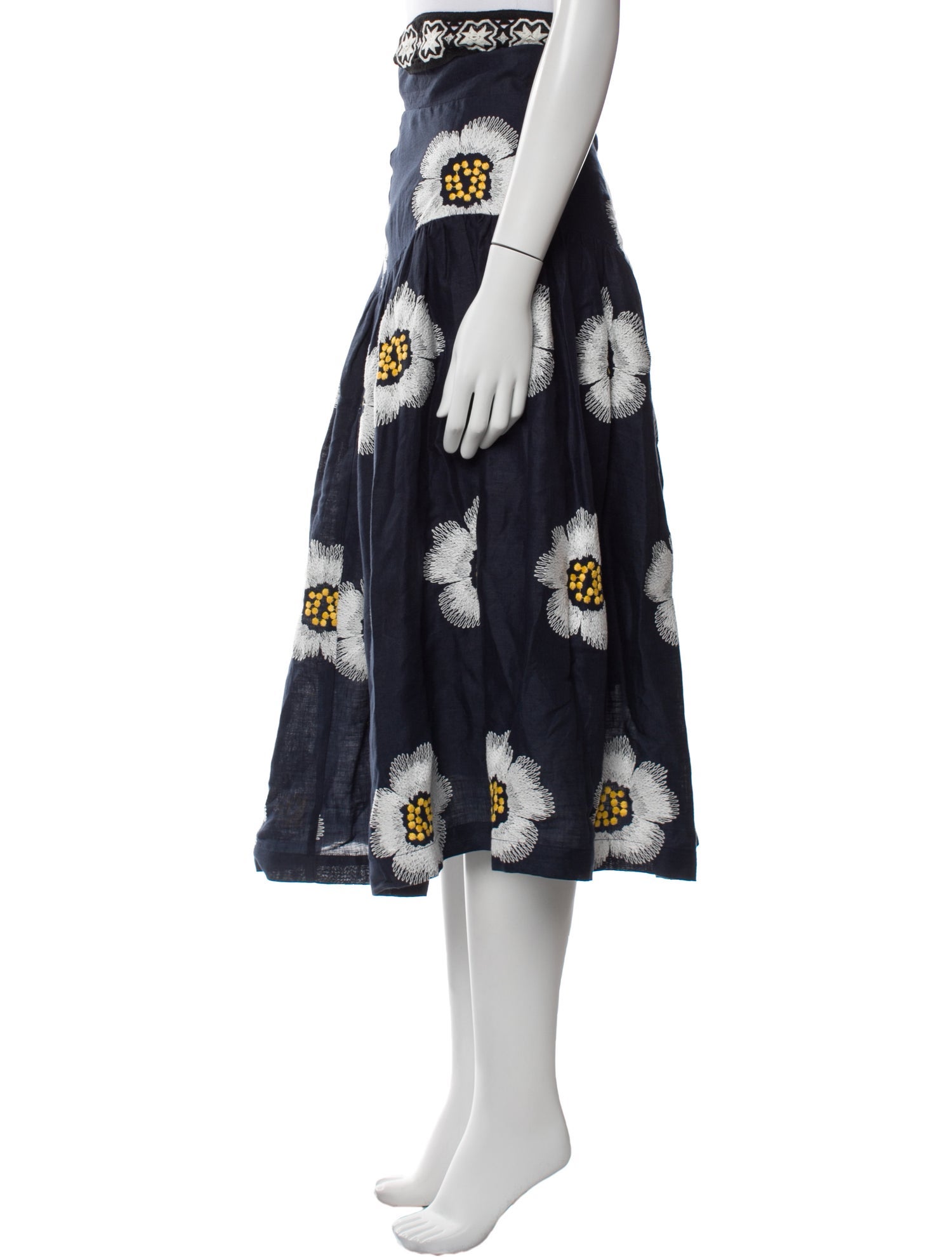 Silvia Tcherassi Linen Midi Length Skirt