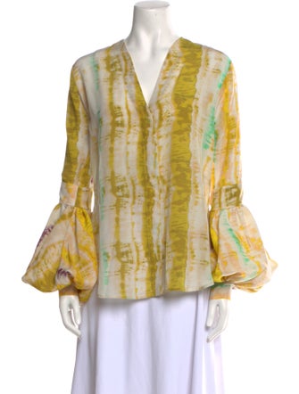 Silvia Tcherassi Silk Tie-Dye Print Blouse