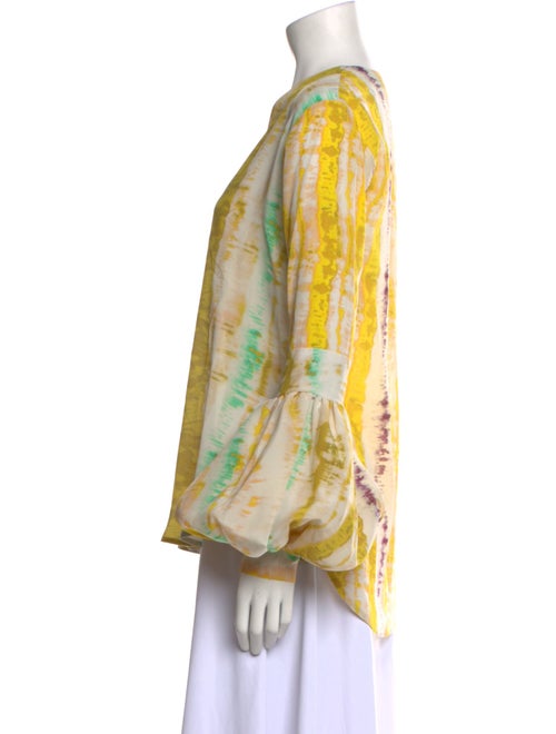 Silvia Tcherassi Silk Tie-Dye Print Blouse