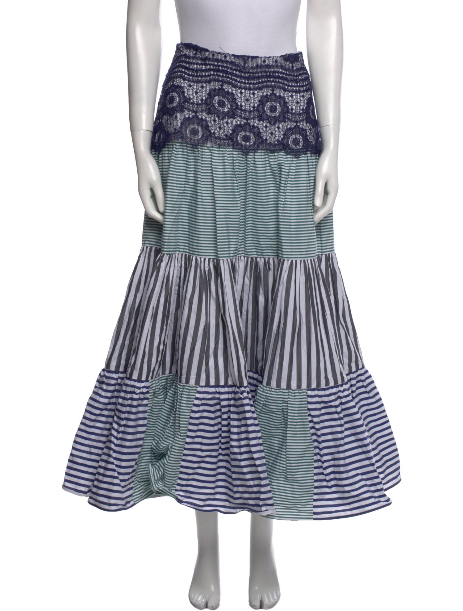 Silvia Tcherassi Striped Midi Length Skirt