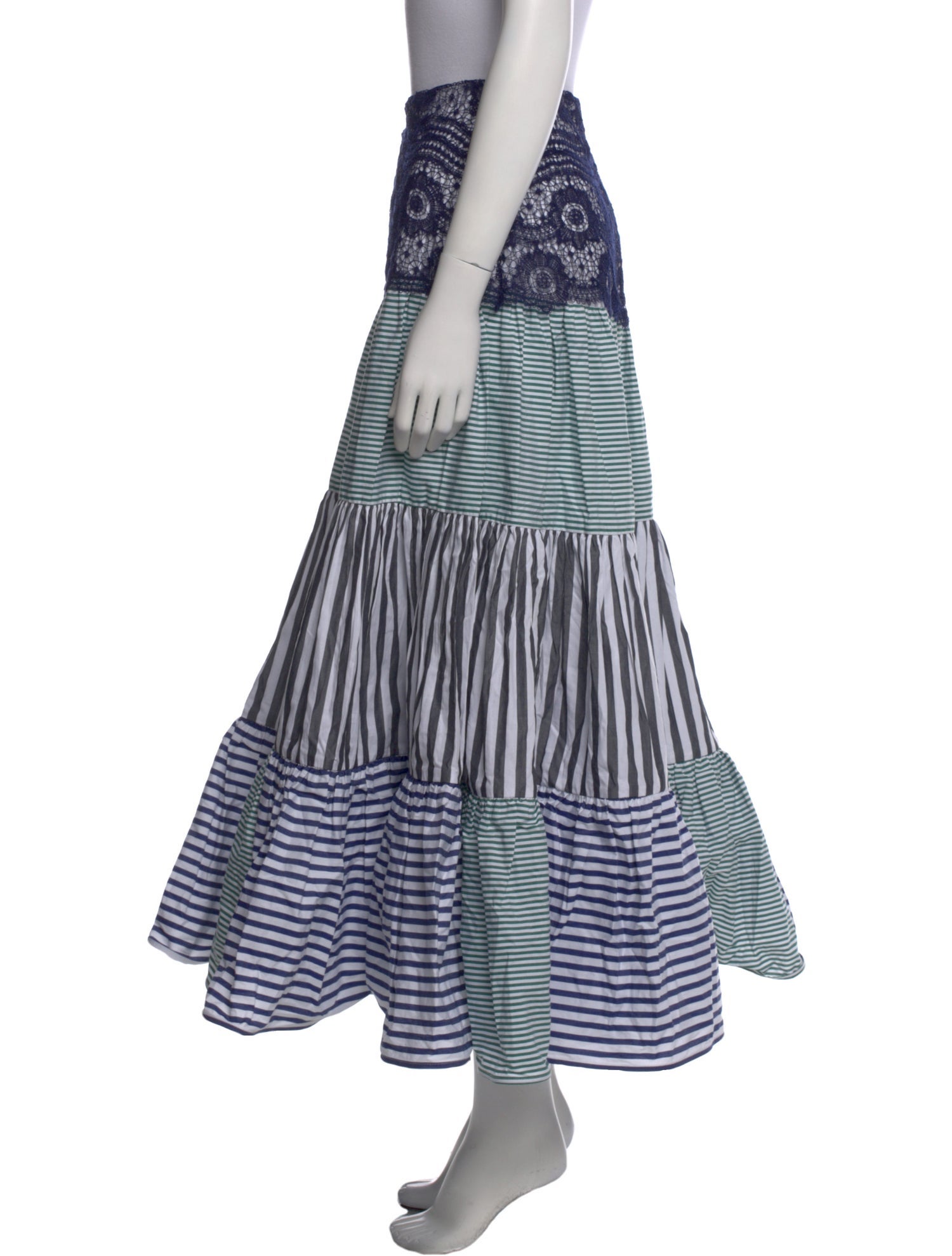 Silvia Tcherassi Striped Midi Length Skirt