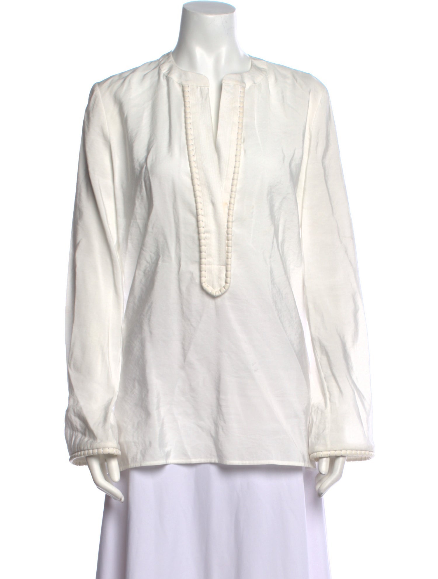 Silvia Tcherassi V-Neck Long Sleeve Blouse