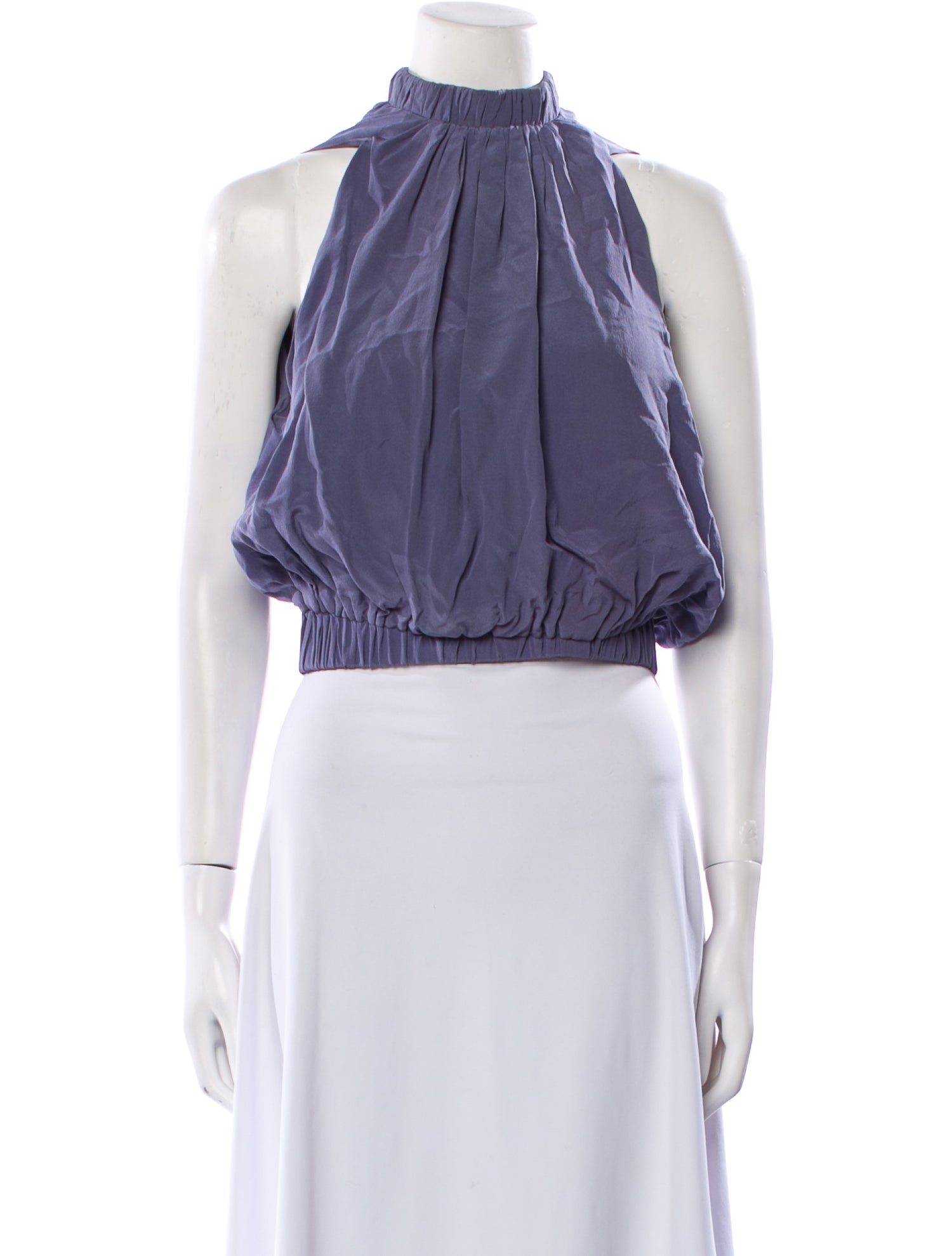Silvia Tcherassi Silk One-Shoulder Crop Top