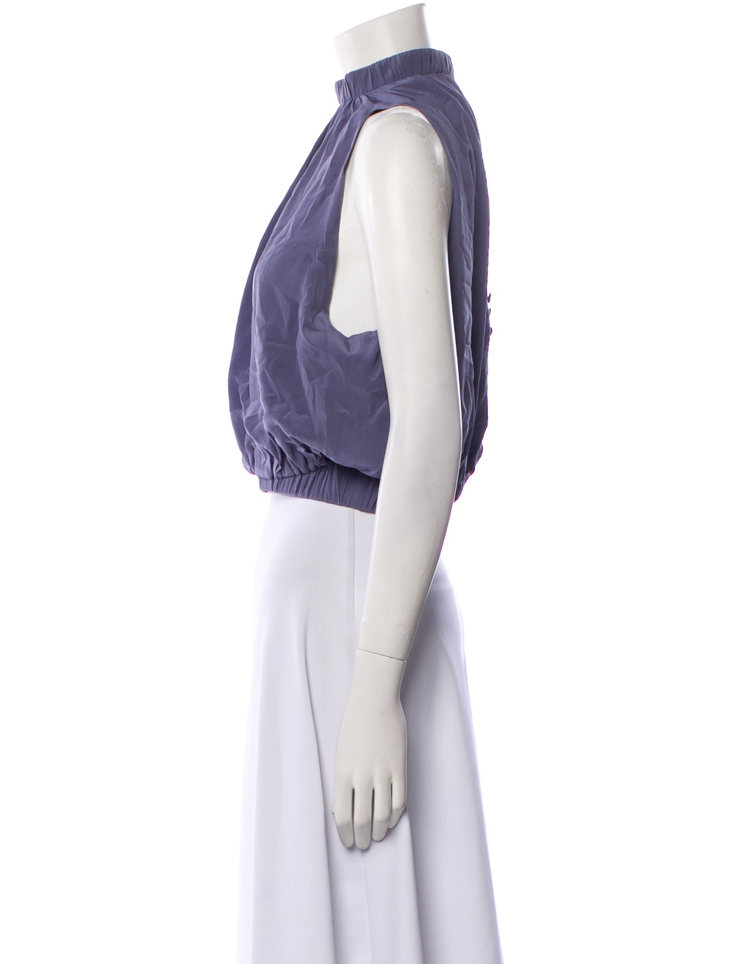 Silvia Tcherassi Silk One-Shoulder Crop Top