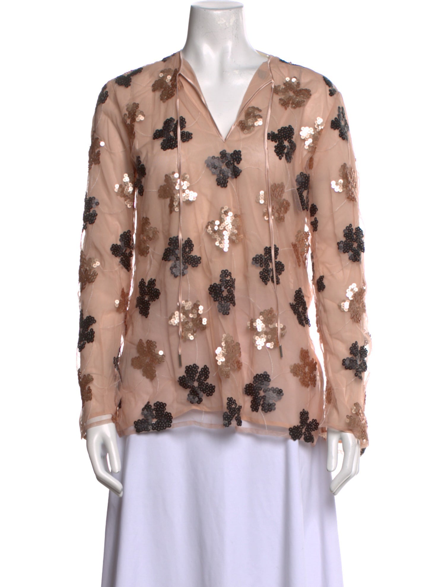 Silvia Tcherassi Floral Print V-Neck Blouse w/ Tags