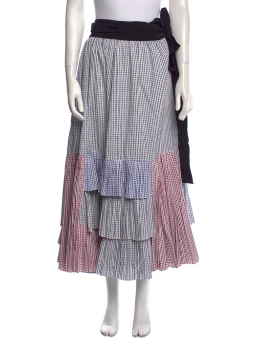 Silvia Tcherassi Plaid Print Midi Length Skirt