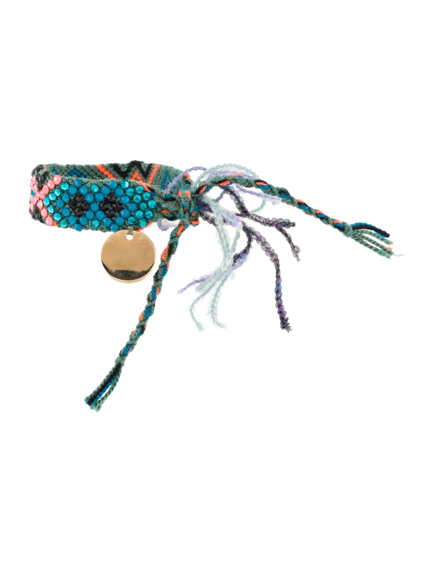 Silvia Tcherassi Crystal & Thread Braided Bracelet