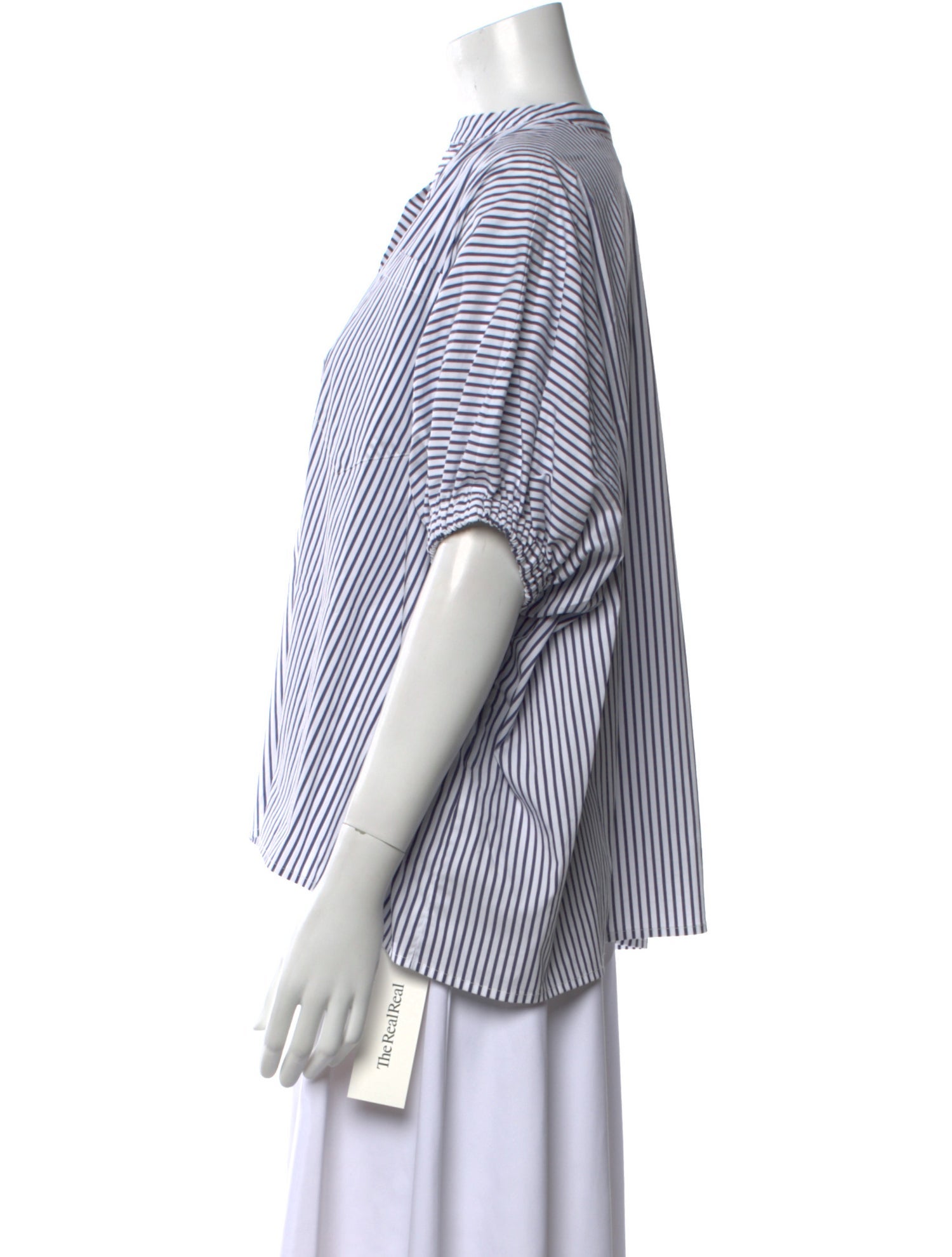 Silvia Tcherassi Striped Mock Neck Blouse