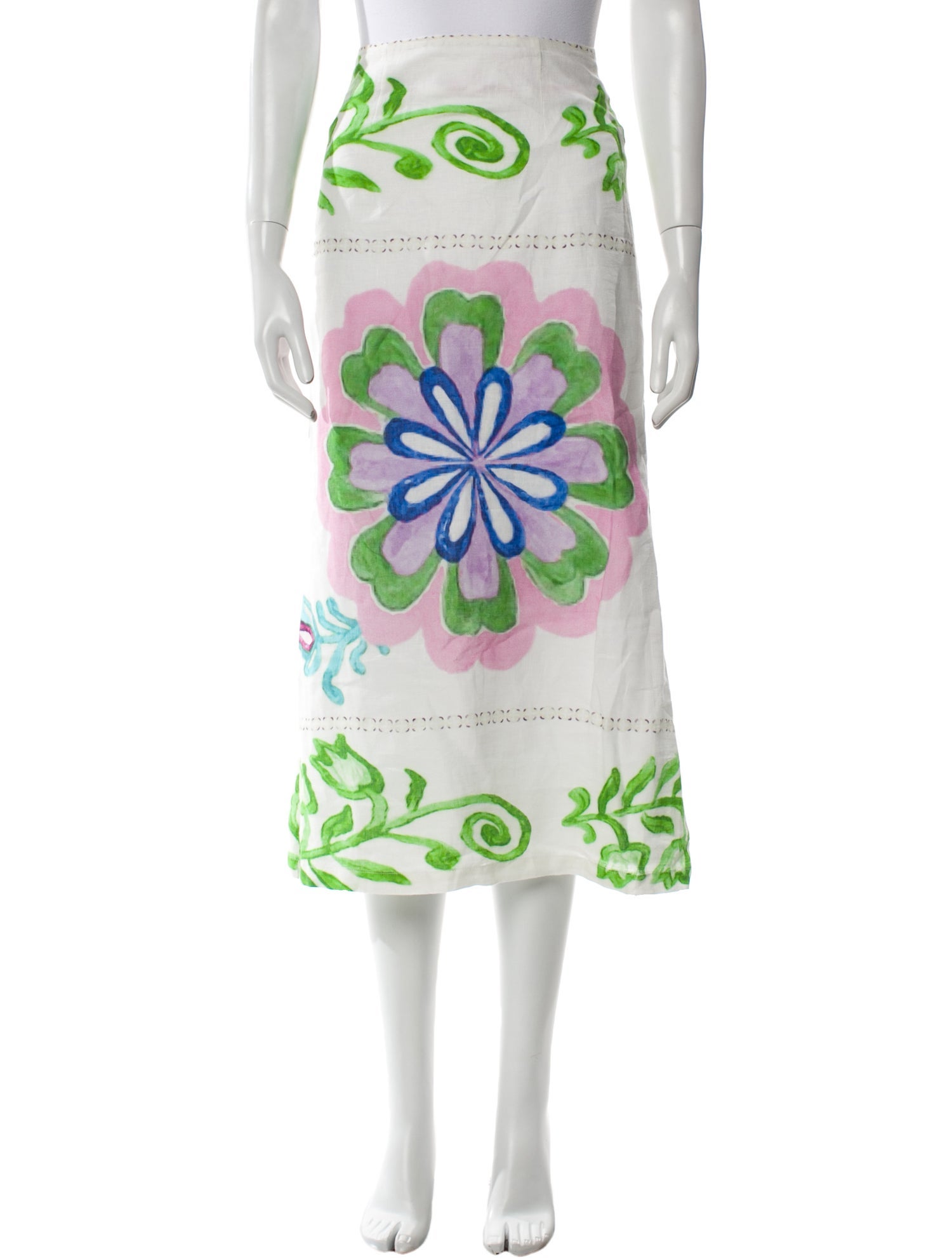 Silvia Tcherassi Floral Print Midi Length Skirt