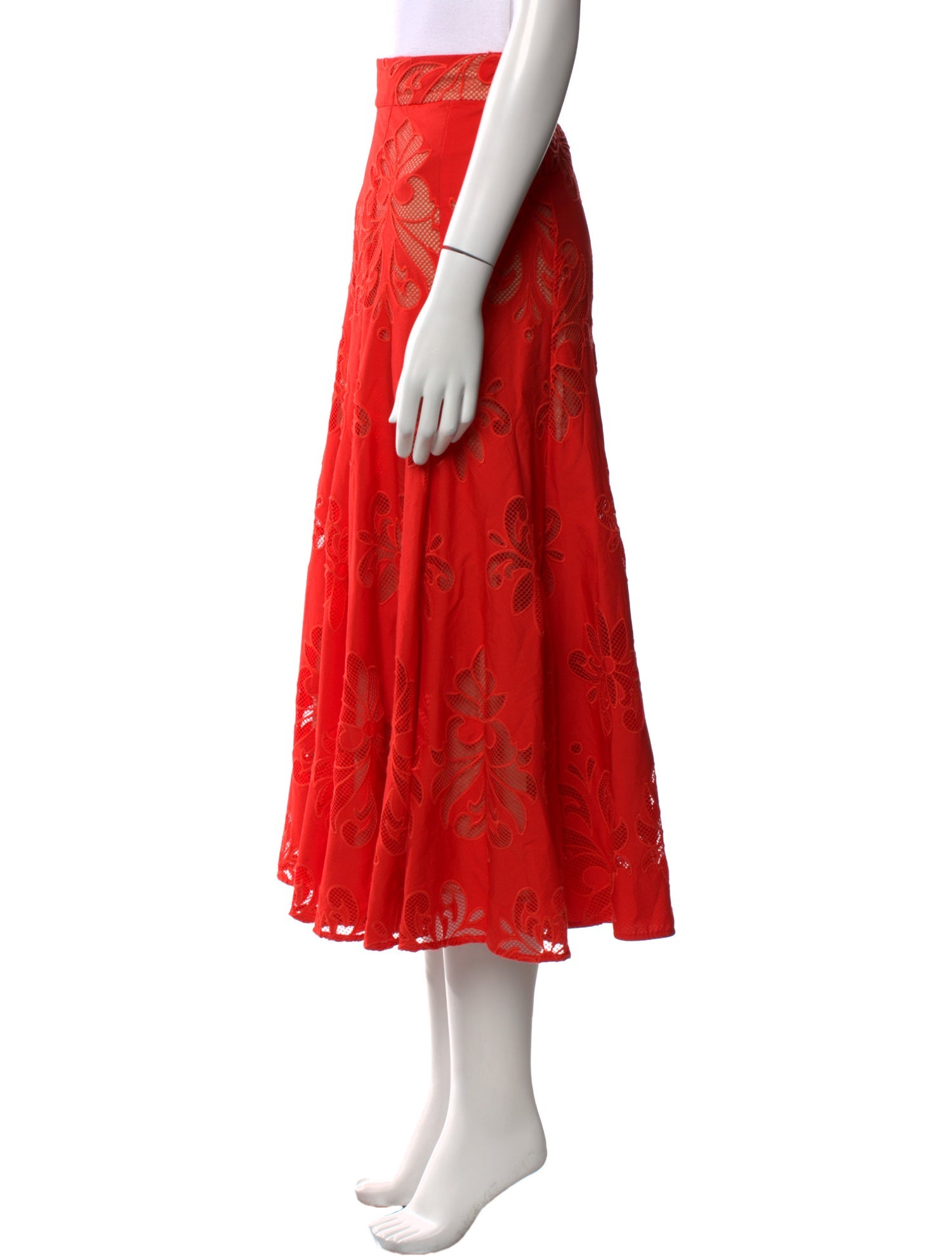 Silvia Tcherassi Lace Pattern Midi Length Skirt