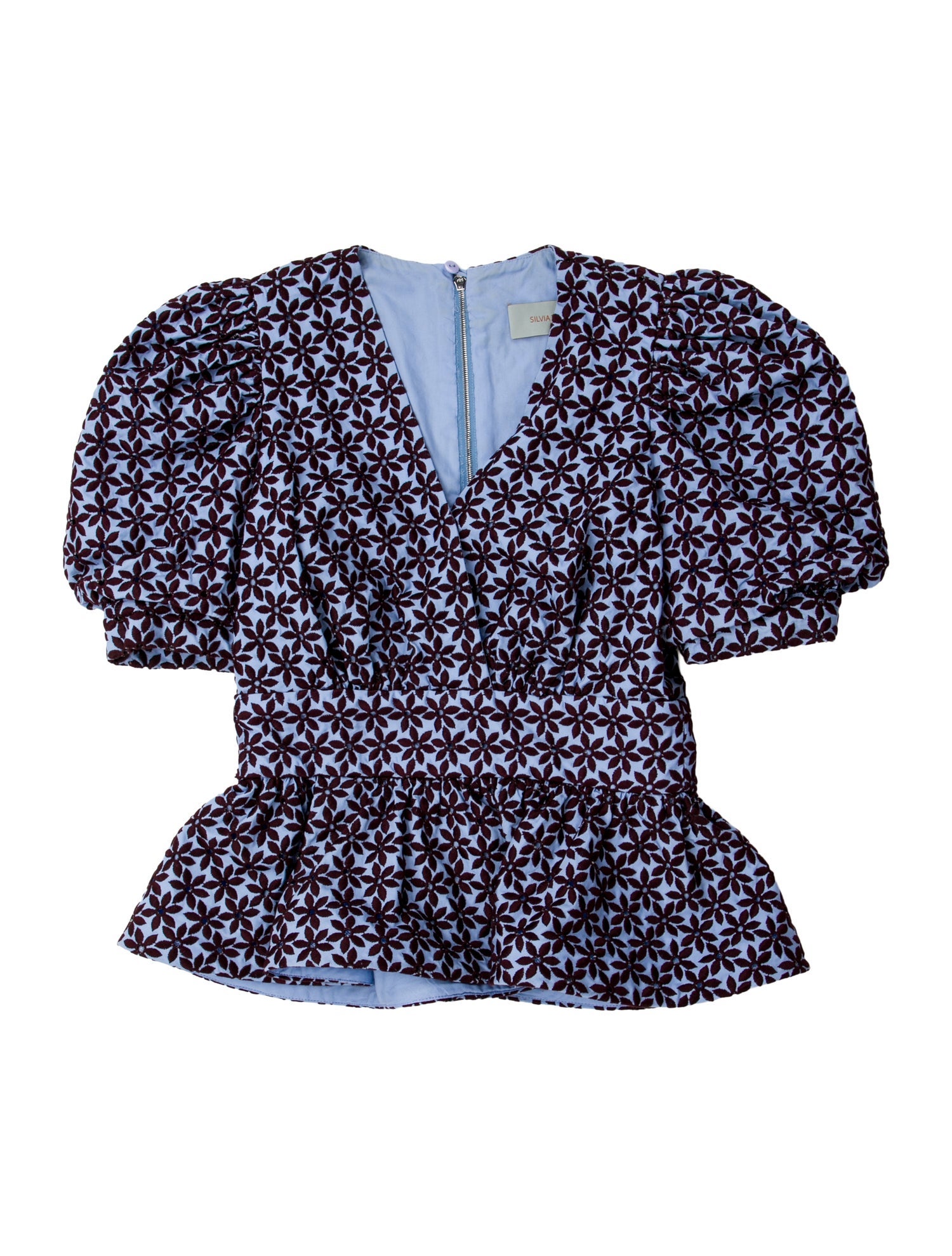 Silvia Tcherassi Floral Print Strapless Crop Top