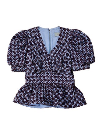 Silvia Tcherassi Floral Print Strapless Crop Top