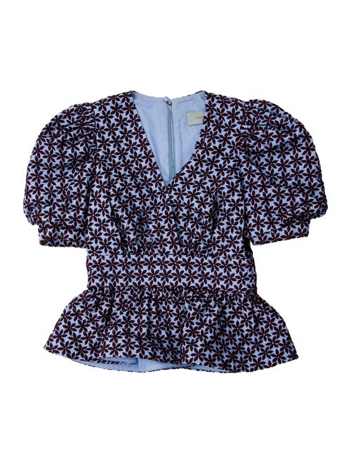 Silvia Tcherassi Floral Print Strapless Crop Top