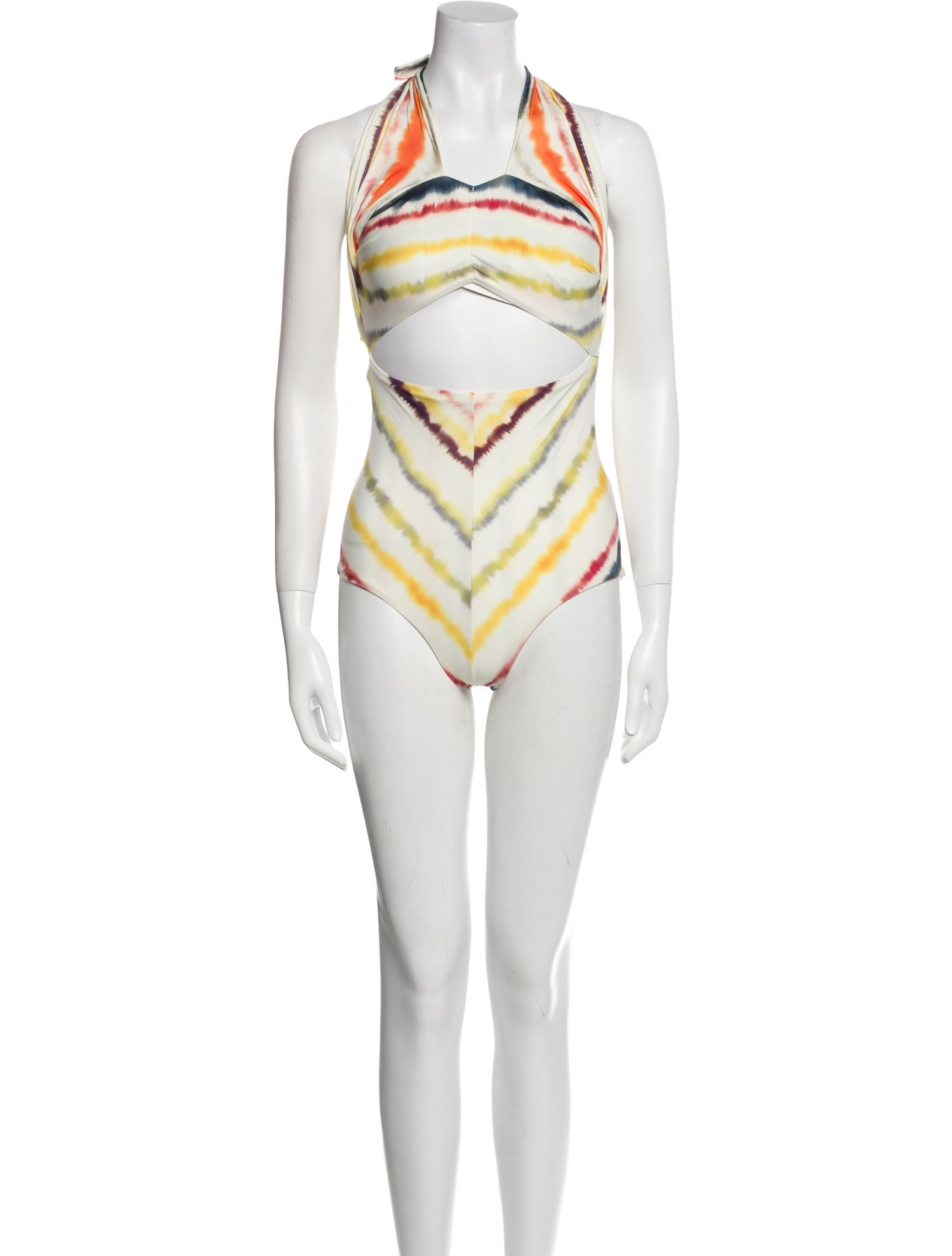 Silvia Tcherassi Tie-Dye Print Cutout Accent One-Piece w/ Tags