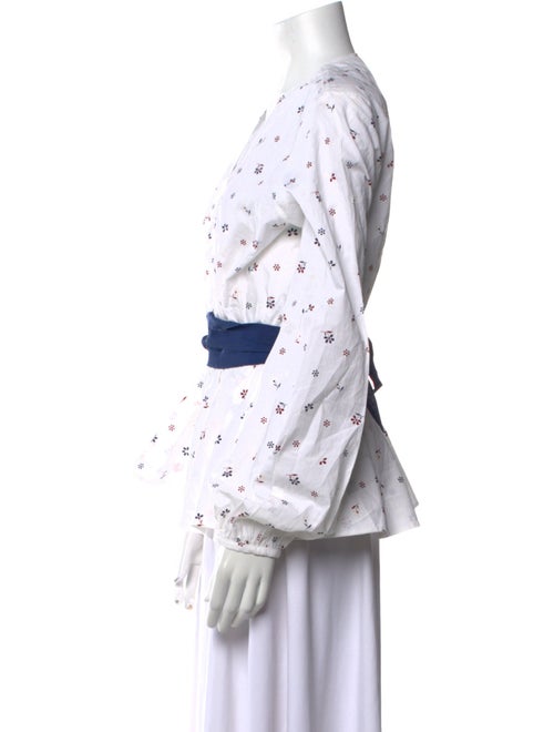 Silvia Tcherassi Printed V-Neck Button-Up Top