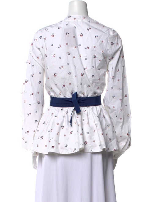 Silvia Tcherassi Printed V-Neck Button-Up Top