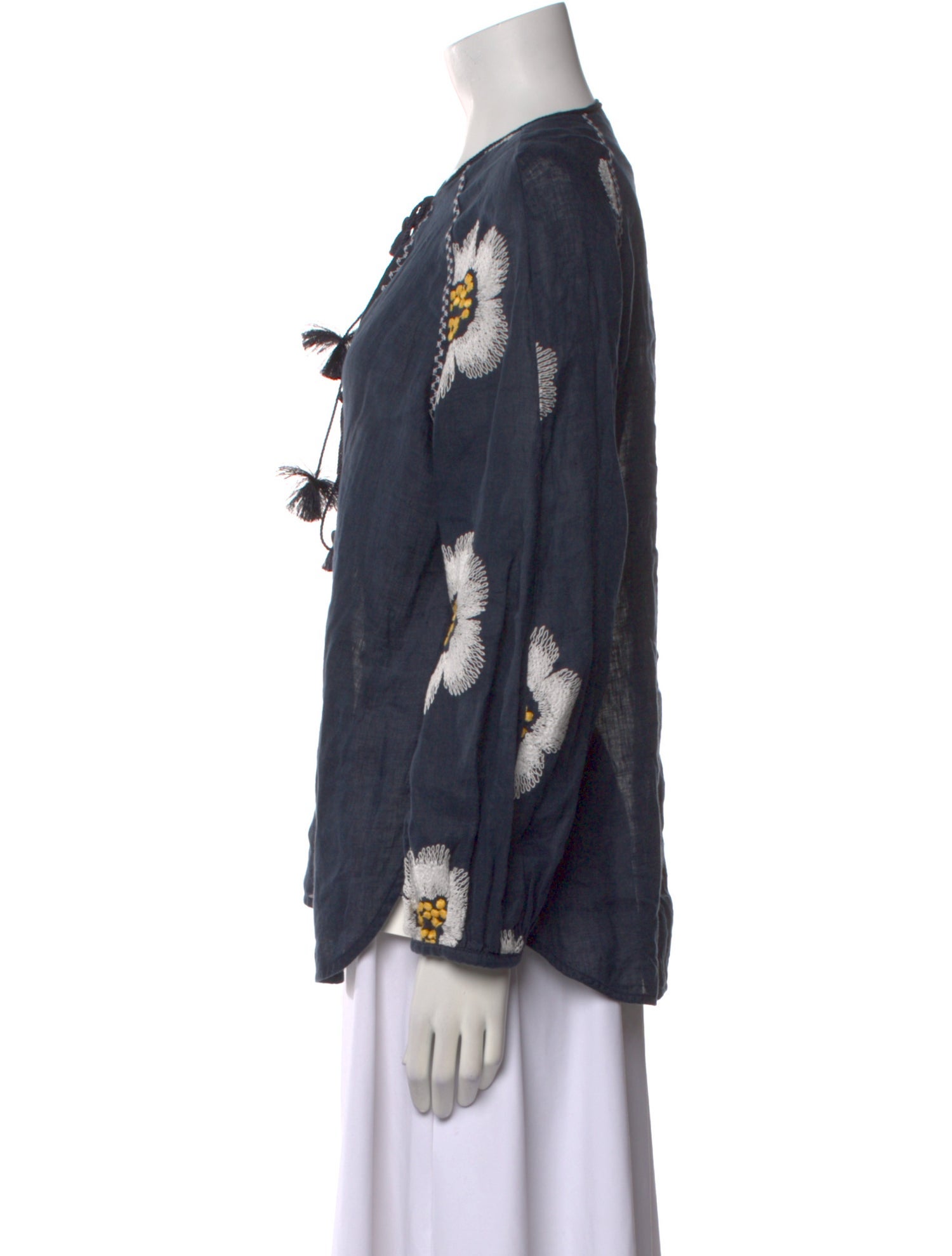 Silvia Tcherassi Linen Crew Neck Blouse