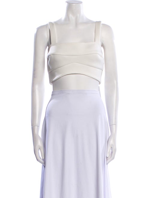 Silvia Tcherassi Square Neckline Sleeveless Crop Top