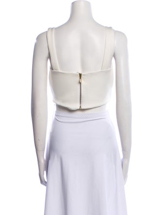Silvia Tcherassi Square Neckline Sleeveless Crop Top